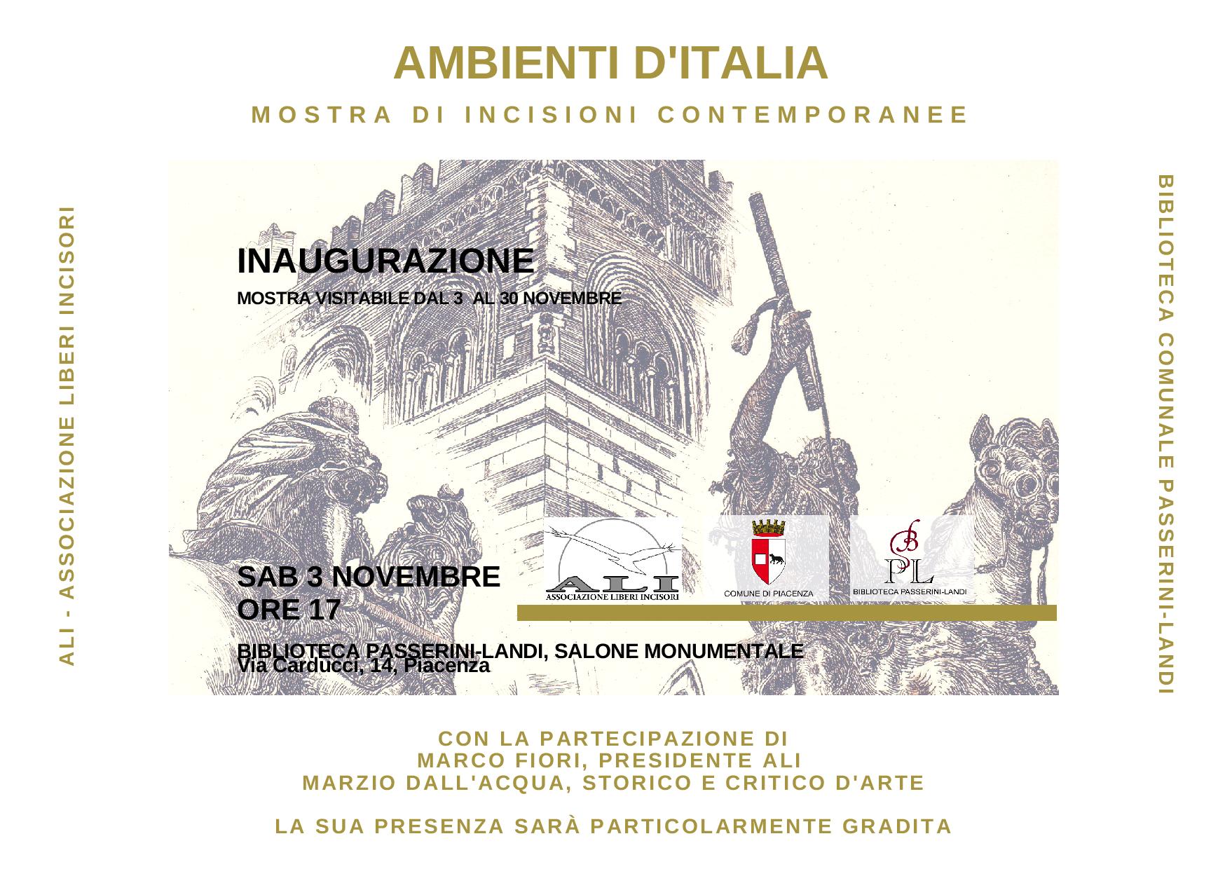 Invito mostra ALI a Piacenza